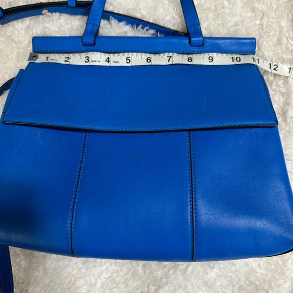 Tory Burch Blue Leather Satchel Purse Handbag & zip around wristlet READ DESCPT - Picture 6 of 16